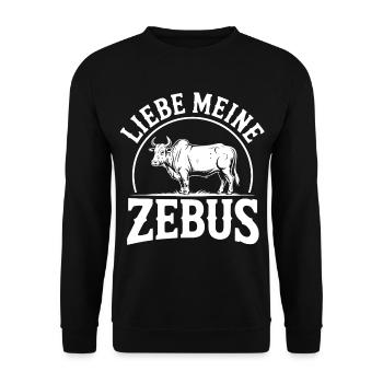 Liebe Meine Zebus Logo - Unisex Pullover - Schwarz - Vorne - Alina (178cm) & Michal (187cm)