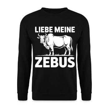 Liebe Meine Zebus - Unisex Pullover - Schwarz - Vorne - Alina (178cm) & Michal (187cm)