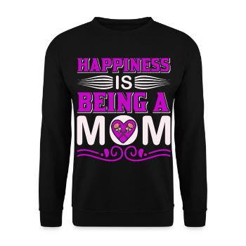 Glück ist, eine Mutter zu sein Mutterschaftsshirt - Unisex Pullover - Schwarz - Vorne - Alina (178cm) & Michal (187cm)