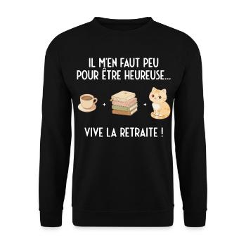 Sweet Retreat (weißer Text) - Unisex Pullover - Schwarz - Vorne - Alina (178cm) & Michal (187cm)