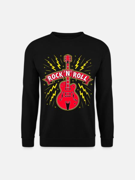 Guitare Rock 'n' Roll Bannière - Sweat-shirt Unisexe - noir