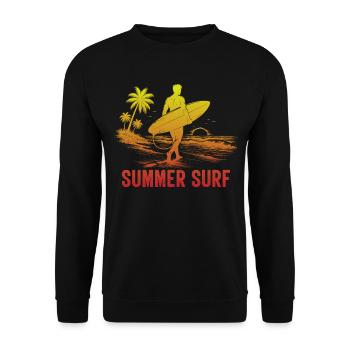 Enjoy the Summer Summer Surf In Blue Paradise - Unisex Pullover - Schwarz - Vorne - Alina (178cm) & Michal (187cm)