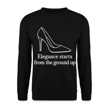 High Heel Line Art – Elegance Fashion Quote - Unisex Sweatshirt - black - Front - Alina (178cm) & Michal (187cm)