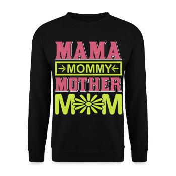 Mama Mama Mama Mama süßes Mutterschaftsgeschenk-Hemd - Unisex Pullover - Schwarz - Vorne - Alina (178cm) & Michal (187cm)