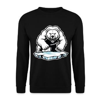 Ours Polaire Arctique Banquise Mascotte Bear - Sweat-shirt Unisexe - noir - Devant - Alina (178cm) & Michal (187cm)