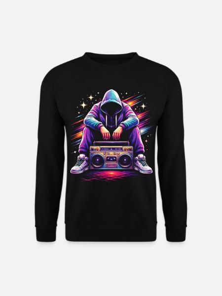 Retro 80s Boombox Illustration - Unisex Sweatshirt - black