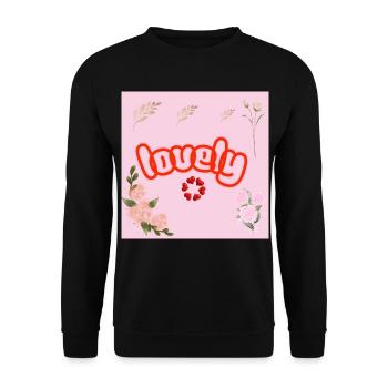 Lucky Neon Floral on Pink - Unisex Sweatshirt - black - Front - Alina (178cm) & Michal (187cm)