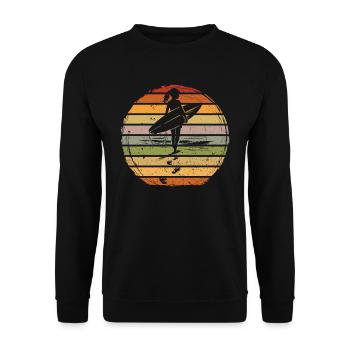 Surfer Girl Retro Vintage Sunset - Unisex Sweatshirt - black - Front - Alina (178cm) & Michal (187cm)