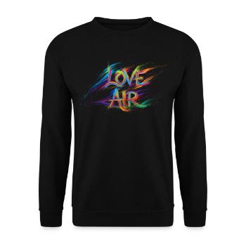 Colorful Love Air Text Painting Print - Unisex Sweatshirt - black - Front - Alina (178cm) & Michal (187cm)