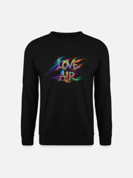 Farbenfrohe Liebesluft-Text-Gemälde - Unisex Pullover - Schwarz