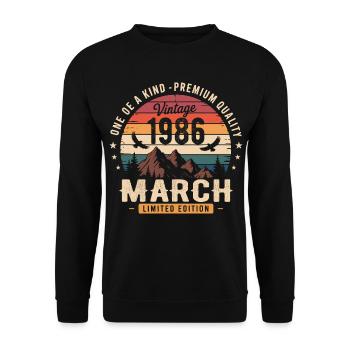 Cadeau mars 1986, Born in march 1986 - Sweat-shirt Unisexe - noir - Devant - Alina (178cm) & Michal (187cm)