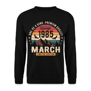 Cadeau mars 1985, Born in march 1985 - Sweat-shirt Unisexe - noir - Devant - Alina (178cm) & Michal (187cm)