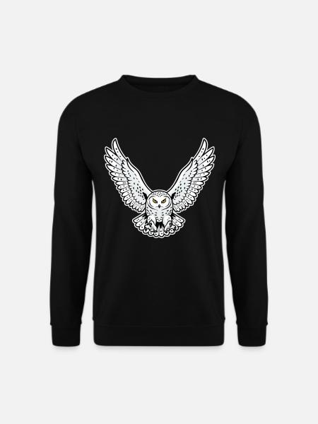 Snowy Owl Flying Attack Pet Owl - Unisex Sweatshirt - black
