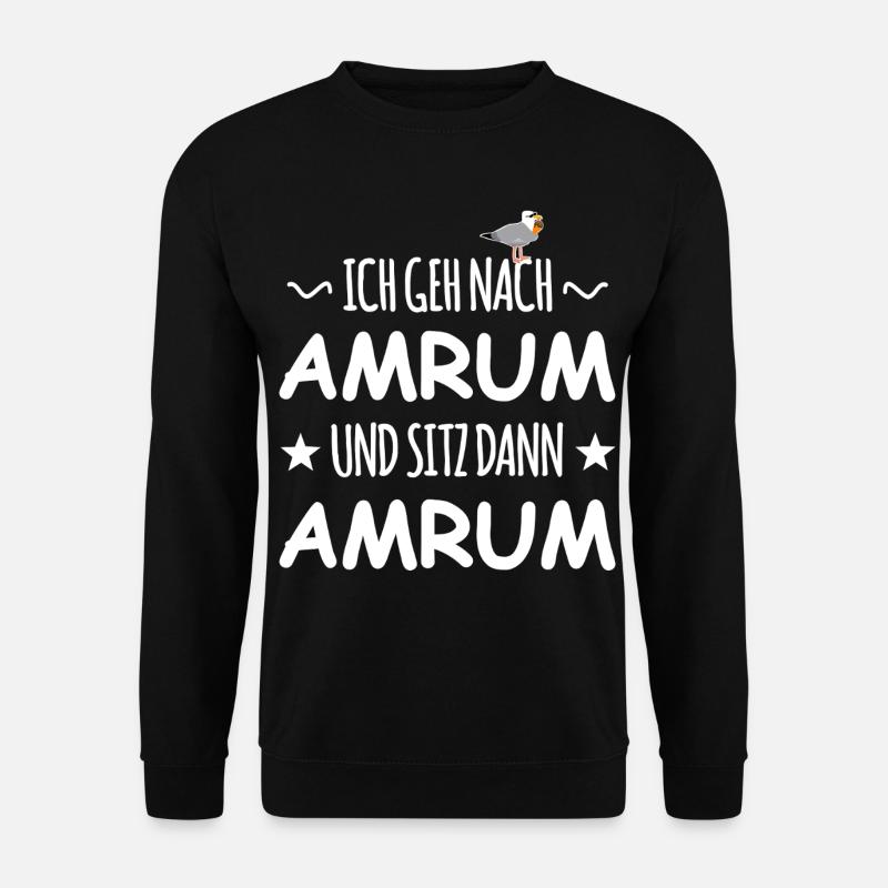 Amrum mit Schnaps Möwe - Unisex Pullover - Schwarz