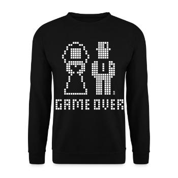 Game Over (Mariage, enterrement de vie de garçon, mariée et marié, Pixel / W) - Sweat-shirt Unisexe - noir - Devant - Alina (178cm) & Michal (187cm)