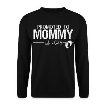 Befördert zum Mama 2026 Neues Mama-Geschenk - Unisex Pullover - Schwarz - Vorne - Alina (178cm) & Michal (187cm)