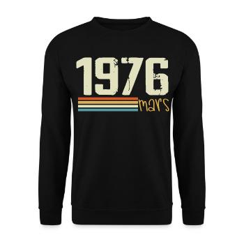 Vintage Mars 1976 - Sweat-shirt Unisexe - noir - Devant - Alina (178cm) & Michal (187cm)