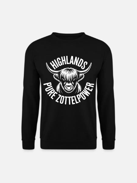 Highland Cow Emblem - Unisex Sweatshirt - black
