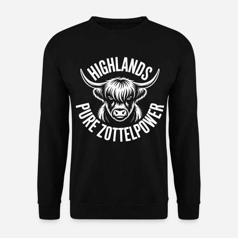 Highland Cow Emblem - Unisex Sweatshirt - black