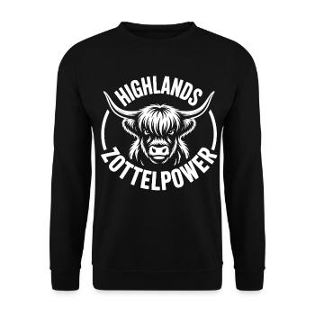 Puissance des Highlands et poilettes - Sweat-shirt Unisexe - noir - Devant - Alina (178cm) & Michal (187cm)
