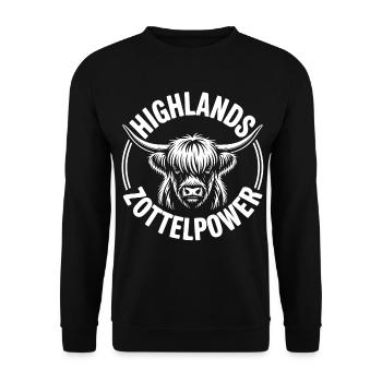Highland Cow Logo - Unisex Sweatshirt - black - Front - Alina (178cm) & Michal (187cm)
