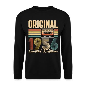 70th birthday, 70 years, original 1956 - Unisex Sweatshirt - black - Front - Alina (178cm) & Michal (187cm)