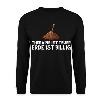 Gardener Therapy Earth Funny Saying Gift - Unisex Sweatshirt - black - Front - Alina (178cm) & Michal (187cm)