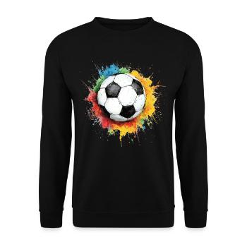 Fußball Ball Aquarell - Unisex Pullover - Schwarz - Vorne - Alina (178cm) & Michal (187cm)
