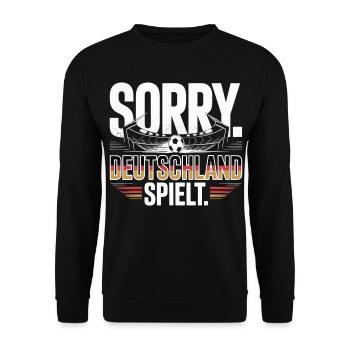 Sorry Germany plays football fan - Unisex Sweatshirt - black - Front - Alina (178cm) & Michal (187cm)