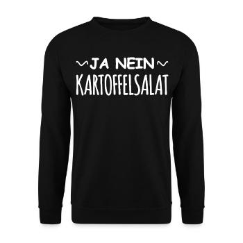 Funny saying Yes No Potato Salad - Unisex Sweatshirt - black - Front - Alina (178cm) & Michal (187cm)