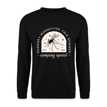 Camping-Mücken-Witz-Lager-Squad sarkastische Zitate - Unisex Pullover - Schwarz - Vorne - Alina (178cm) & Michal (187cm)