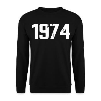 1974 - Awesome since 1974 - Unisex Sweatshirt - black - Front - Alina (178cm) & Michal (187cm)