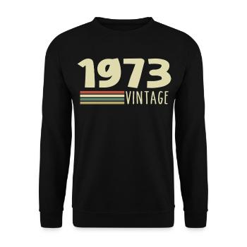 1973-Jubiläum-1973-retro-1973 - Unisex Pullover - Schwarz - Vorne - Alina (178cm) & Michal (187cm)