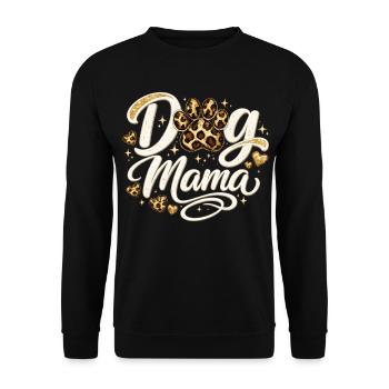 Dog Mama Golden Leopard Pattern Shirt - Unisex Sweatshirt - black - Front - Alina (178cm) & Michal (187cm)