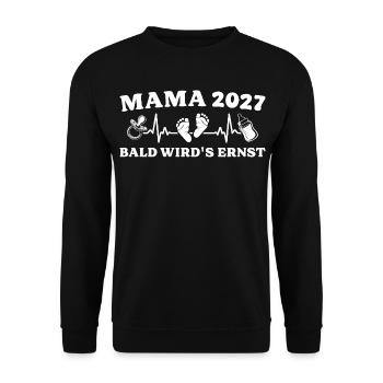 Mom 2027 Soon it's getting serious Pregnancy - Unisex Sweatshirt - black - Front - Alina (178cm) & Michal (187cm)