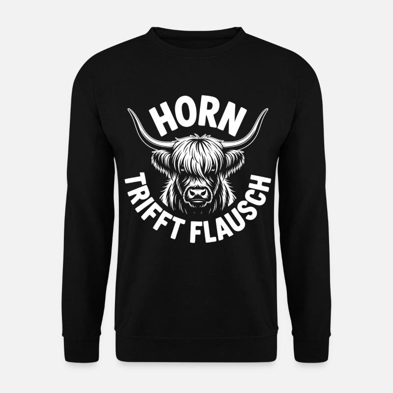 Highlands Horn Meets Fluff - Unisex Sweatshirt - black
