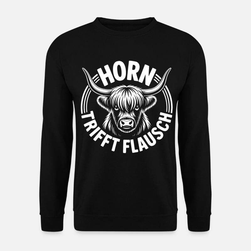 Highlands Horn Meets Fluff - Unisex Sweatshirt - black