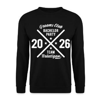 Bachelor Party 2026 Team Groom - Unisex Sweatshirt - black - Front - Alina (178cm) & Michal (187cm)