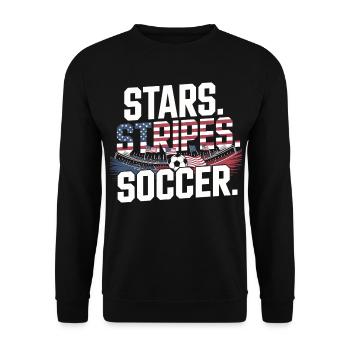 Stars Stripes Soccer – USA Fußball Fan - Unisex Sweatshirt - black - Front - Alina (178cm) & Michal (187cm)