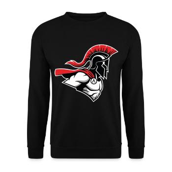 Spartan Warrior Alpha-Maskottchen Spartanische Macht - Unisex Pullover - Schwarz - Vorne - Alina (178cm) & Michal (187cm)