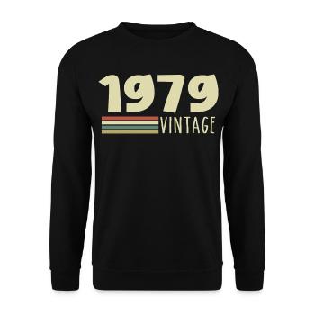 1979-Anniversary-1979-retro-1979 - Unisex Sweatshirt - black - Front - Alina (178cm) & Michal (187cm)