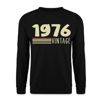 1976-Jubiläum-1976-retro-1976 - Unisex Pullover - Schwarz - Vorne - Alina (178cm) & Michal (187cm)