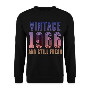 Vintage 1966 - Unisex Pullover - Schwarz - Vorne - Alina (178cm) & Michal (187cm)