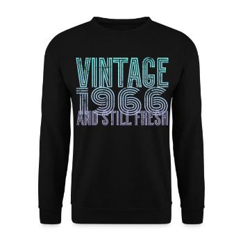 Vintage 1966 - Unisex Pullover - Schwarz - Vorne - Alina (178cm) & Michal (187cm)