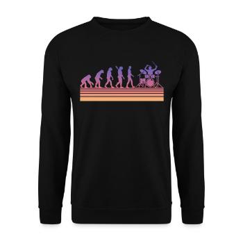 Schlagzeuger Evolution - Unisex Pullover - Schwarz - Vorne - Alina (178cm) & Michal (187cm)