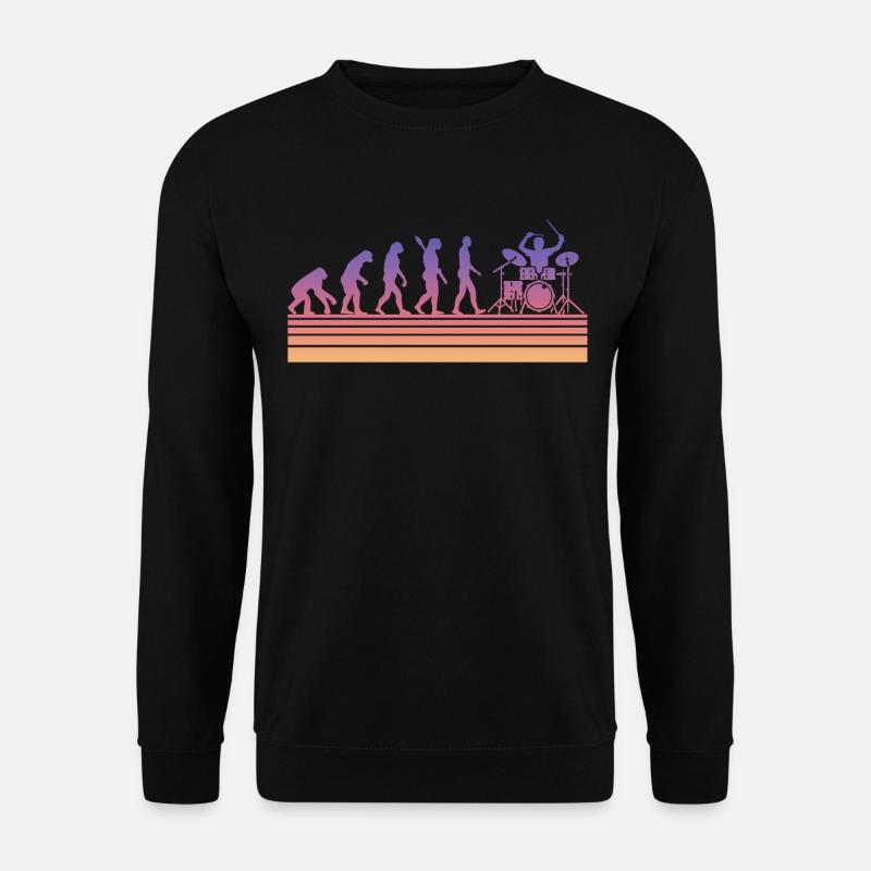 Schlagzeuger Evolution - Unisex Pullover - Schwarz