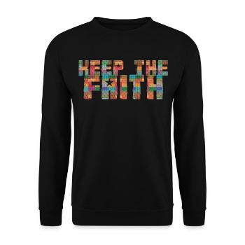 keep the faith - Unisex Sweatshirt - black - Front - Alina (178cm) & Michal (187cm)
