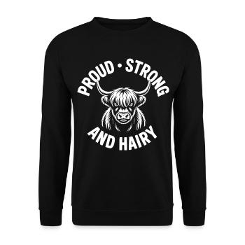 Highland Cow / Highland Beef – I Love Highlands - Unisex Sweatshirt - black - Front - Alina (178cm) & Michal (187cm)