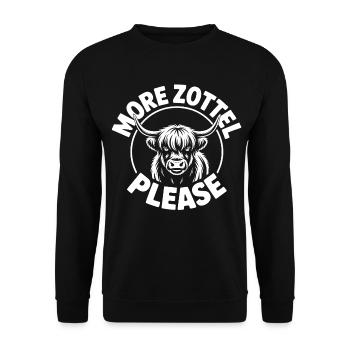 Highland Cow / Highland Beef – I Love Highlands - Unisex Sweatshirt - black - Front - Alina (178cm) & Michal (187cm)