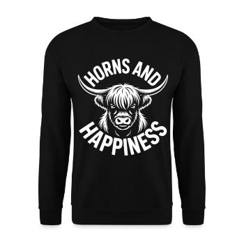 Highland Cow / Highland Beef – I Love Highlands - Unisex Sweatshirt - black - Front - Alina (178cm) & Michal (187cm)